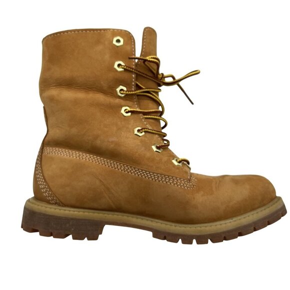 Timberland Womens 6.5W Teddy Fleece Fold-Down Wheat Waterproof Leather Boots - Picture 5 of 16